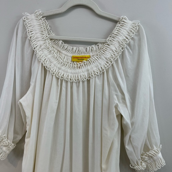 Catherine Malandrino Favorites embroidered White Tunic Eyelet and Loop Trim - Picture 2 of 7